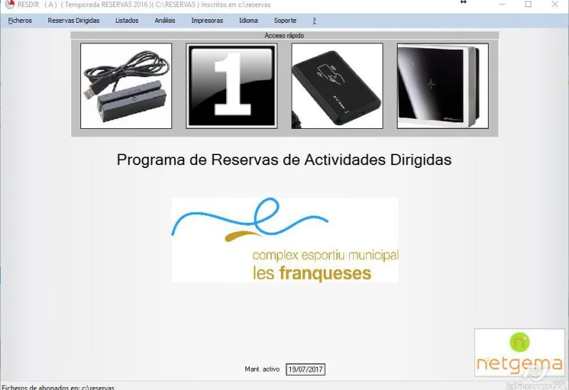 RESDIR - Reservas de actividades dirigidas